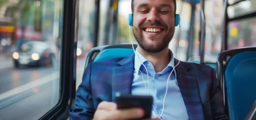 meżczyzna słuchający muzyki na słuchawkach z anc